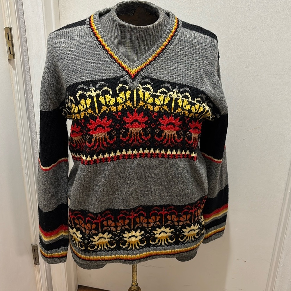 Vintage Annie Cossins Hand Loomed Wool Sweater